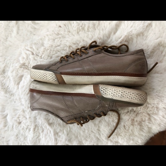 Frye Taupe Aged Leather Sneakers - Picture 2 of 7